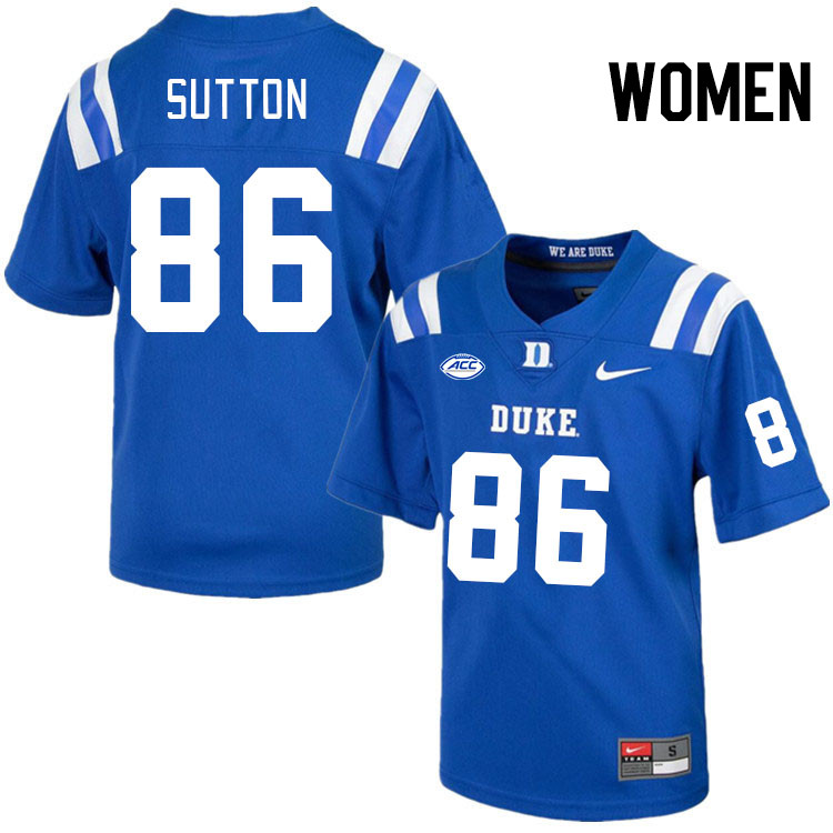 Women #86 Hayes Sutton Duke Blue Devils College Football Jerseys Stitched Sale-Royal